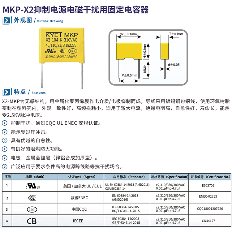 X2安規(guī)電容 X2安規(guī)電容
